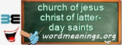 WordMeaning blackboard for church of jesus christ of latter-day saints